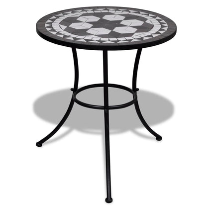 Bistrotafel 60 Cm Mozaïek En Wit Zwart Rond