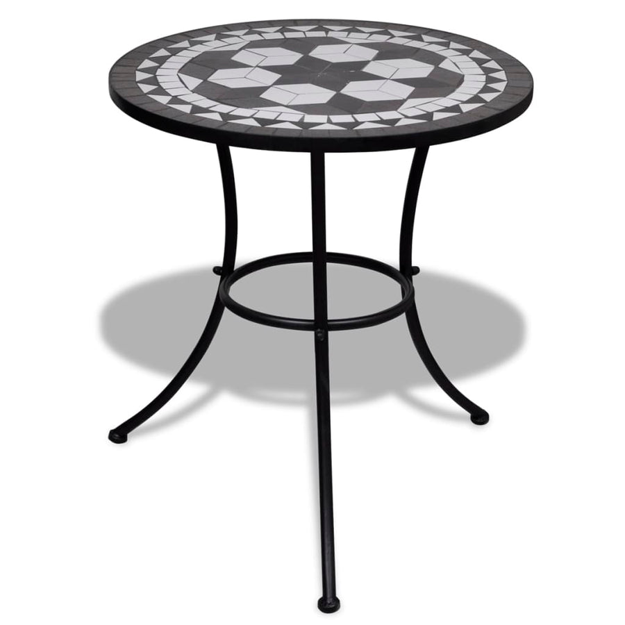 Bistrotafel 60 Cm Mozaïek En Wit Zwart Rond
