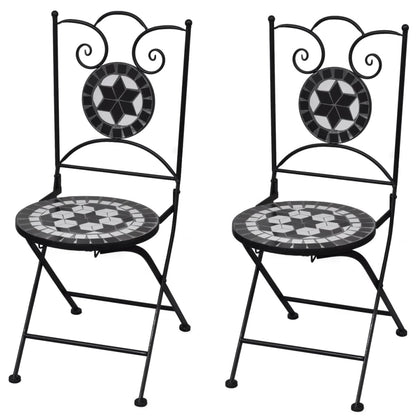 Bistrostoelen Inklapbaar Keramiek En Wit Zwart