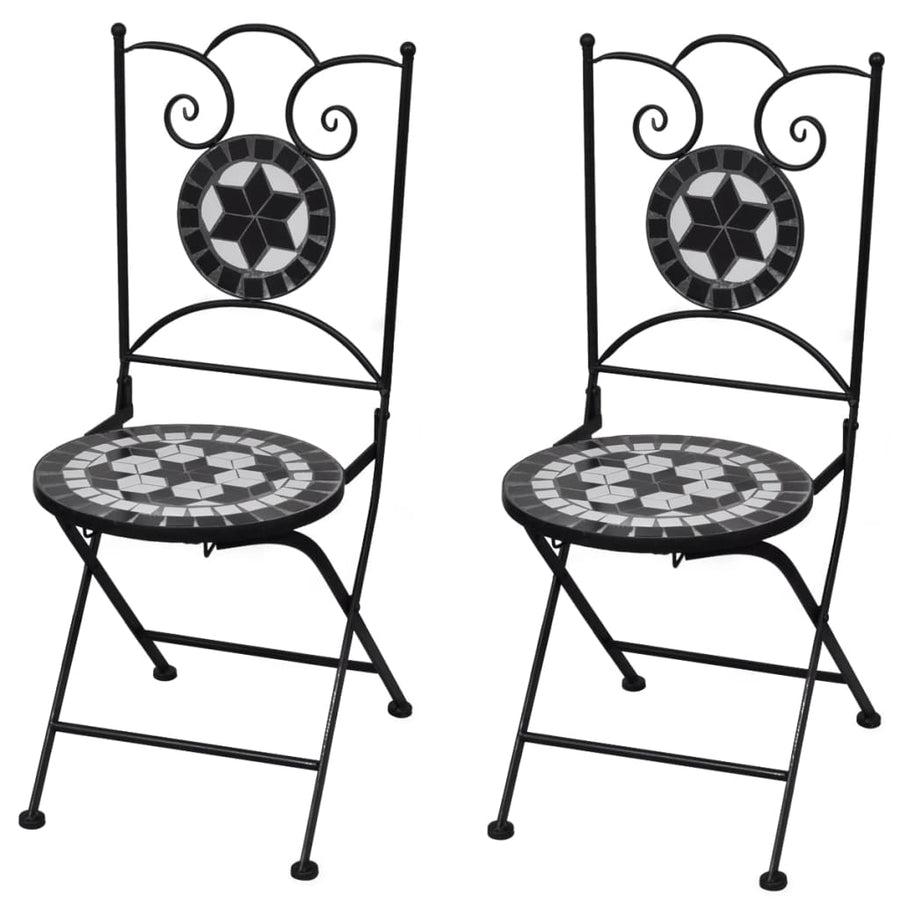 Bistrostoelen Inklapbaar Keramiek En Wit Zwart