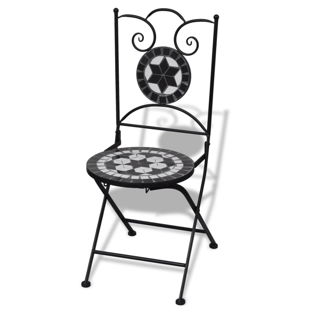 Bistrostoelen Inklapbaar Keramiek En Wit Zwart