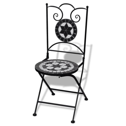 Bistrostoelen Inklapbaar Keramiek En Wit Zwart