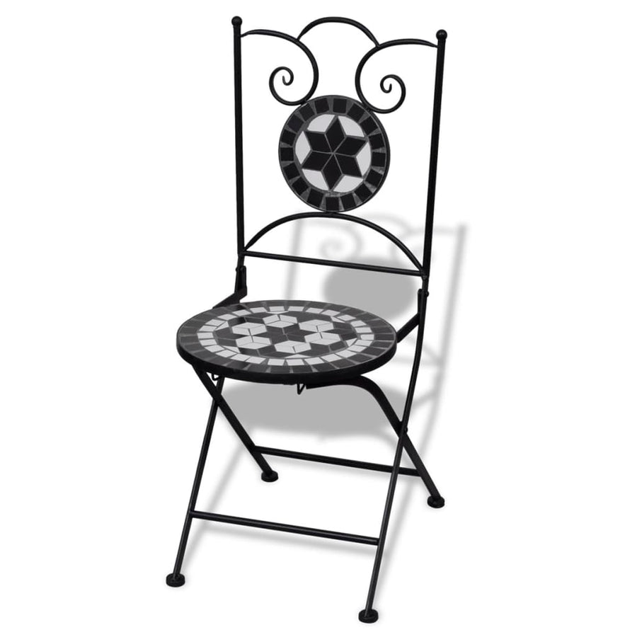 Bistrostoelen Inklapbaar Keramiek En Wit Zwart