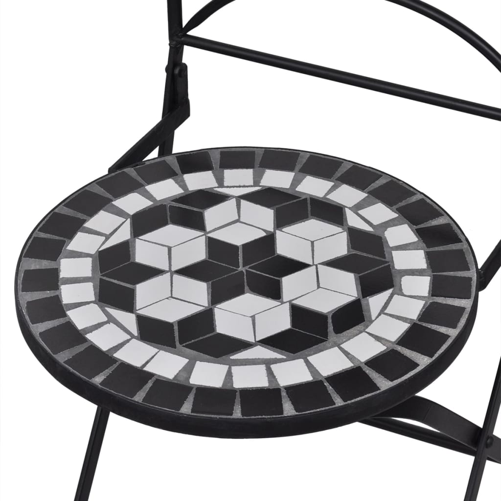 Bistrostoelen Inklapbaar Keramiek En Wit Zwart