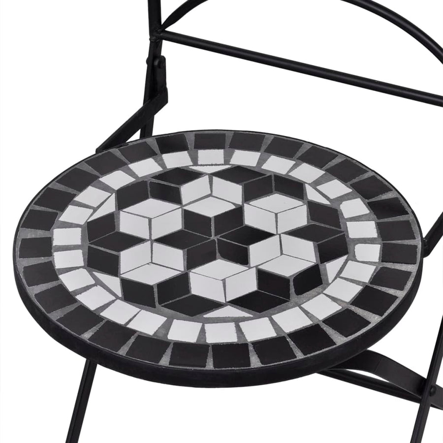 Bistrostoelen Inklapbaar Keramiek En Wit Zwart