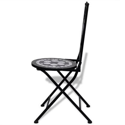 Bistrostoelen Inklapbaar Keramiek En Wit Zwart