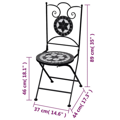 Bistrostoelen Inklapbaar Keramiek En Wit Zwart