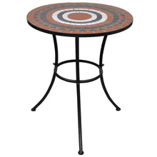 Bistrotafel 60 Cm Mozaïek Kleurig En Terracotta en wit Rond