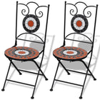 Bistrostoelen inklapbaar 2 st keramiek terracotta wit 37x44x89 cm