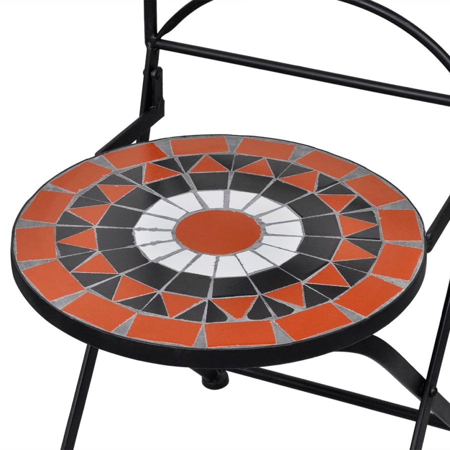 Bistrostoelen Inklapbaar Keramiek Terracottakleurig En Bruin en wit
