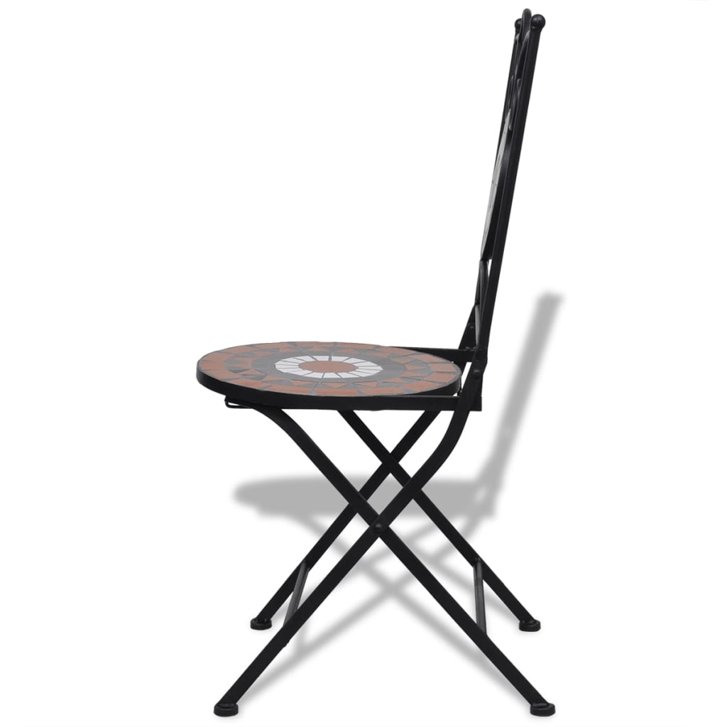 Bistrostoelen Inklapbaar Keramiek Terracottakleurig En Bruin en wit