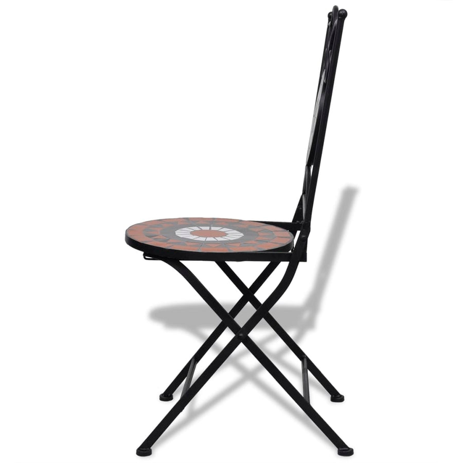 Bistrostoelen Inklapbaar Keramiek Terracottakleurig En Bruin en wit