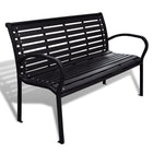 Garden Bench Steel and Hkc Black 125 cm