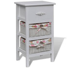 Opbergkast paulowniahout wit 35x25x60.5 cm
