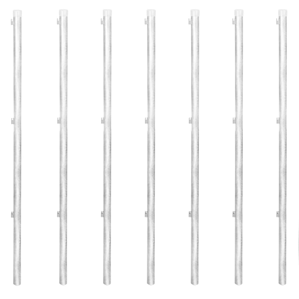 Gaashek Met Palen 5X,25 M Gegalvaniseerd Staal Kleurig 15 x 1.25 m Zilver