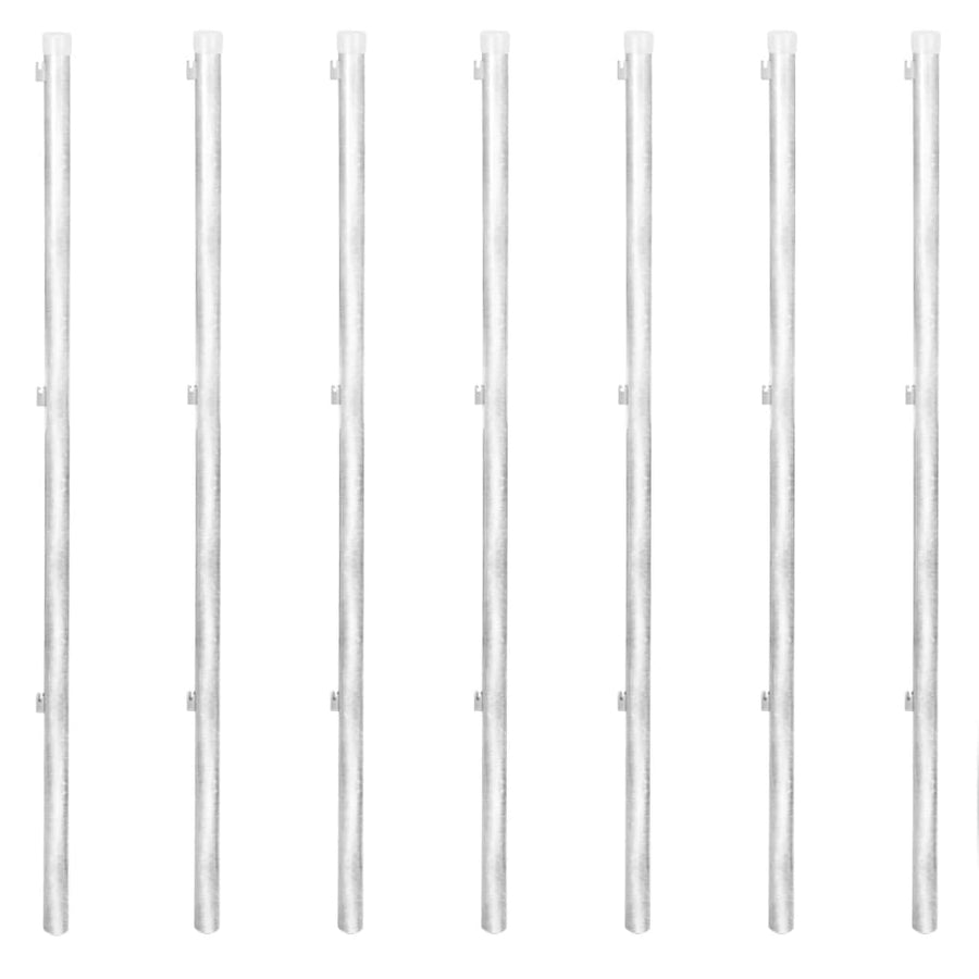 Gaashek Met Palen 5X,25 M Gegalvaniseerd Staal Kleurig 15 x 1.25 m Zilver