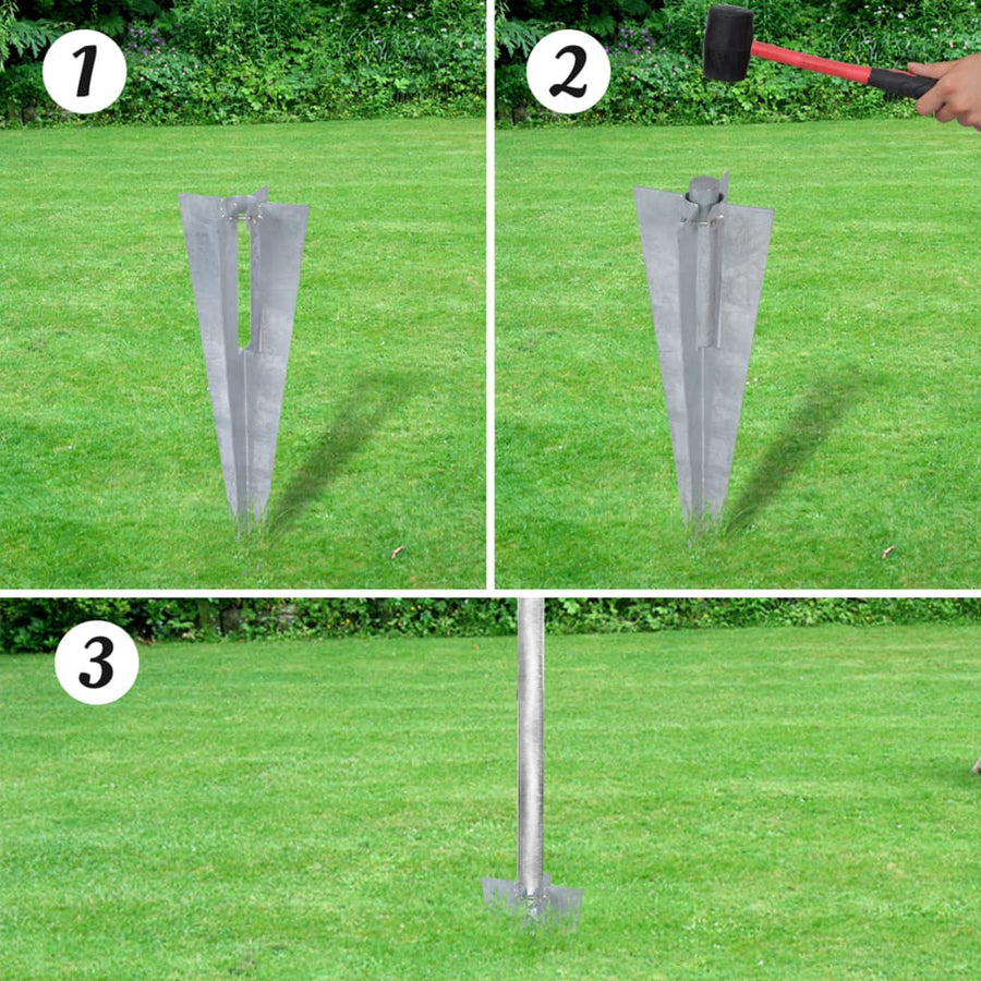 Gaashek Met Palen 5X0,8 M Gegalvaniseerd Staal 15 x 0.8 m Zilver
