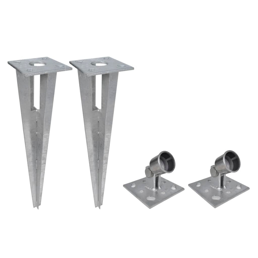 Gaashek Met Palen 5X0,8 M Gegalvaniseerd Staal 15 x 0.8 m Zilver