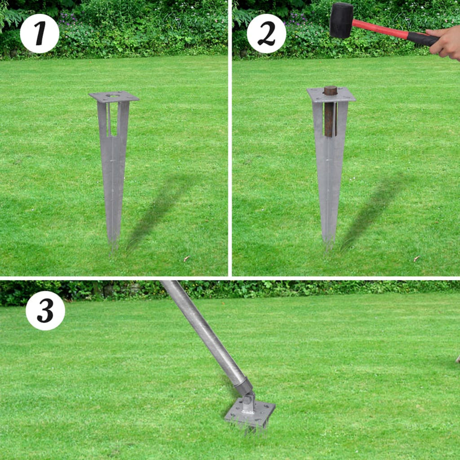 Gaashek Met Palen 5X0,8 M Gegalvaniseerd Staal 15 x 0.8 m Zilver
