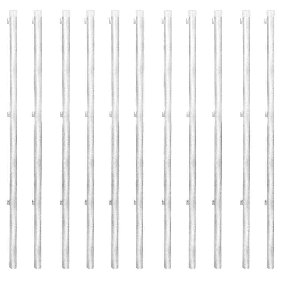 Gaashek met palen 25x1,5 m gegalvaniseerd staal 25 x 1.5 m Zilver