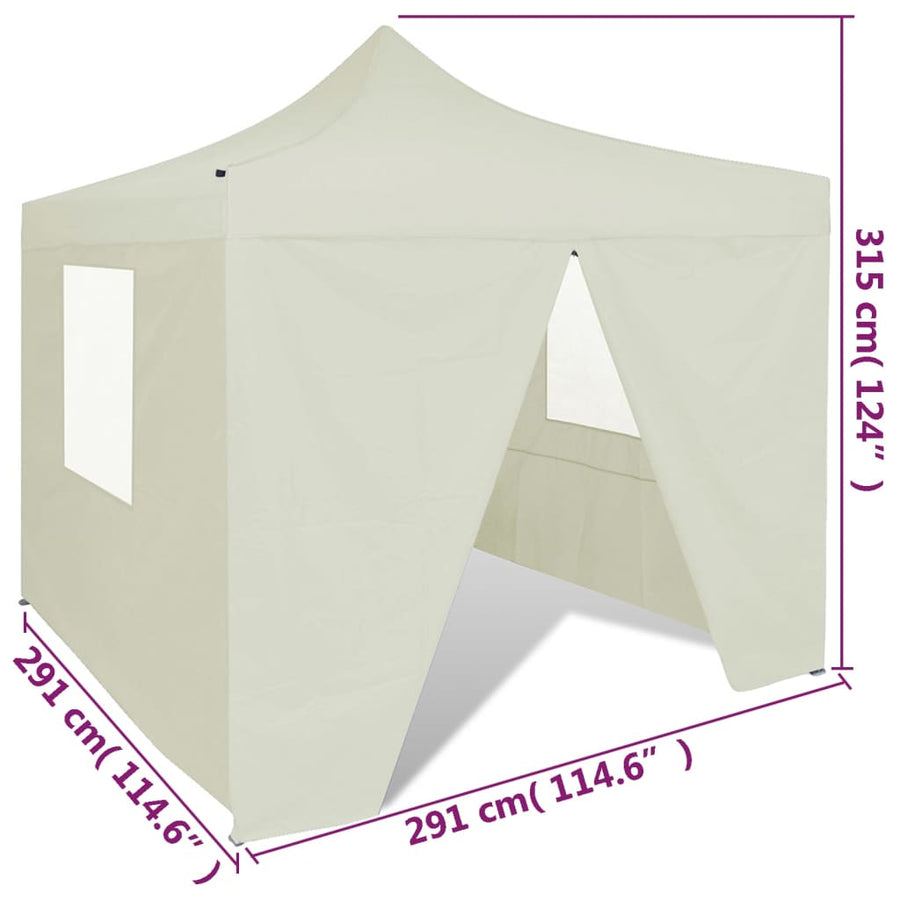 Vouwtent Met 4 Zijwanden 3X3 M Crème