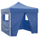 Pop-Up Gazebo with 4 Side Panels 3x3 m Blue