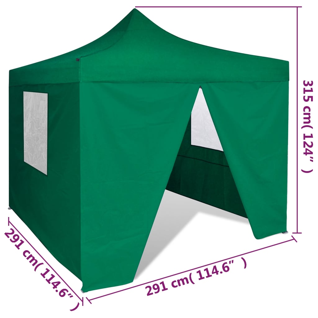 Vouwtent Met 4 Zijwanden 3X3 M Groen