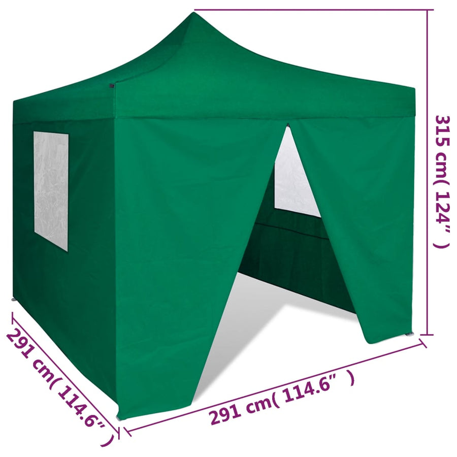 Vouwtent Met 4 Zijwanden 3X3 M Groen