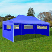 Pop-up folding party tent 3x6 m blue