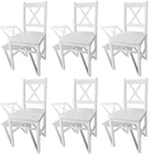 Eetkamerstoelen 6 st grenenhout wit 41,5x45,5x85,5 cm
