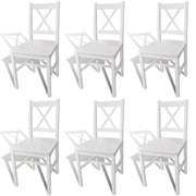 Eetkamerstoelen 6 st grenenhout wit 41,5x45,5x85,5 cm