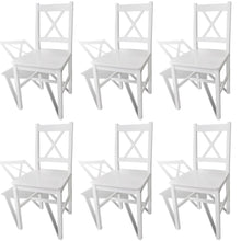 Eetkamerstoelen Grenenhout 6 Wit