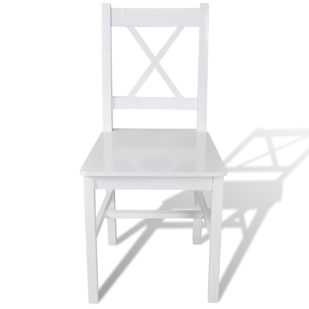 Eetkamerstoelen Grenenhout 6 Wit