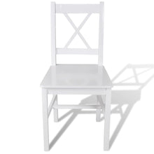 Eetkamerstoelen Grenenhout 6 Wit