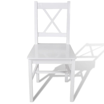 Eetkamerstoelen Grenenhout 6 Wit