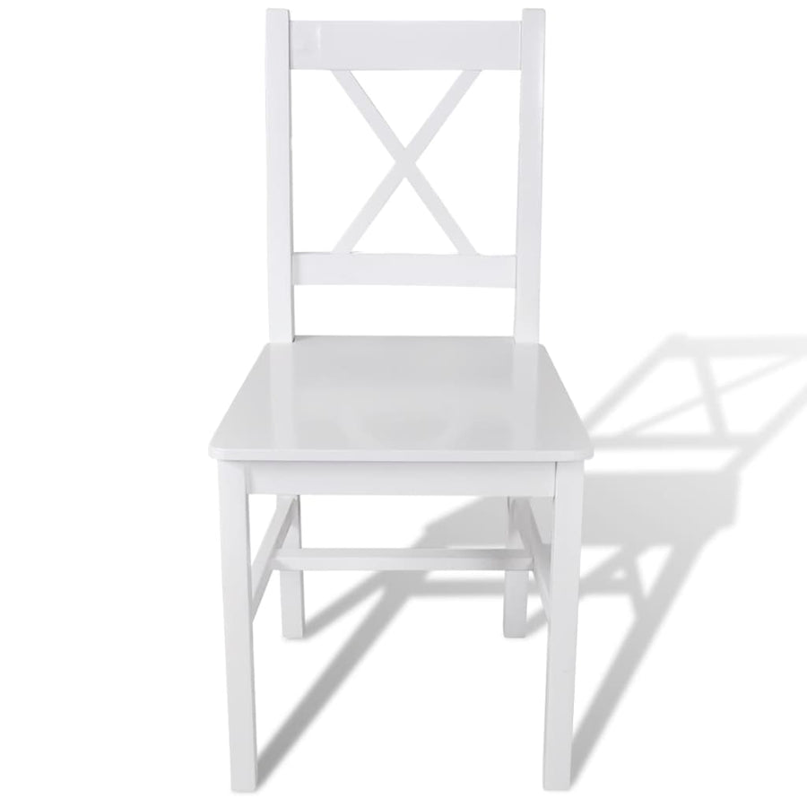 Eetkamerstoelen Grenenhout 6 Wit