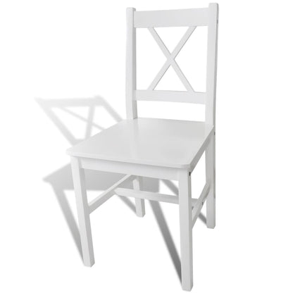 Eetkamerstoelen Grenenhout 6 Wit