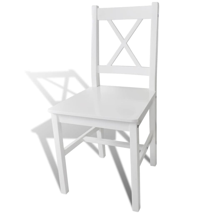 Eetkamerstoelen Grenenhout 6 Wit