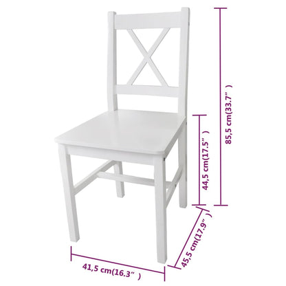Eetkamerstoelen Grenenhout 6 Wit