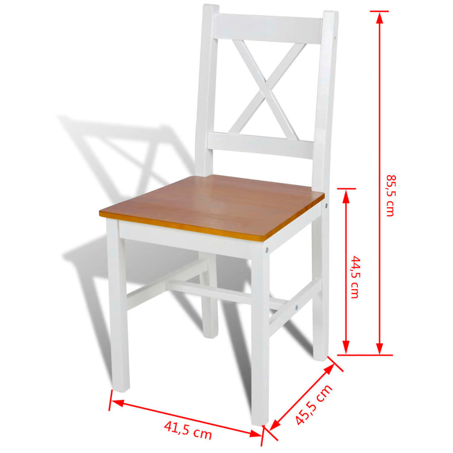 Eetkamerstoelen Grenenhout 6 wit en beige
