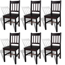 Eetkamerstoelen Grenenhout 6 Donkerbruin