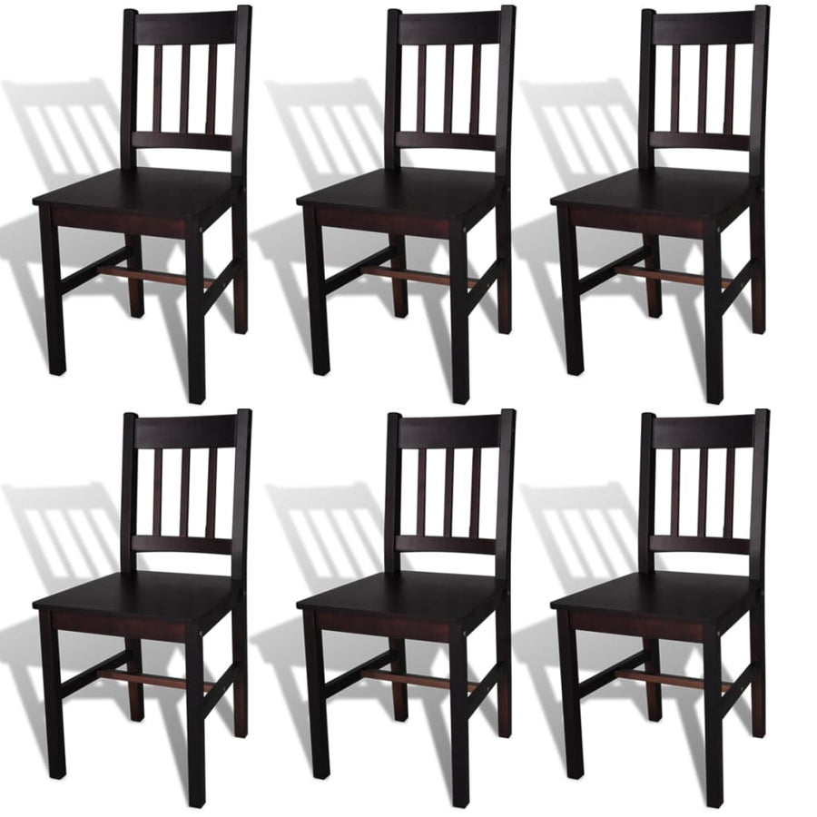 Eetkamerstoelen Grenenhout 6 Donkerbruin