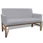 Bank lichtgrijs rubberwood 140x65x85 cm