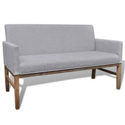 Bank lichtgrijs rubberwood 140x65x85 cm