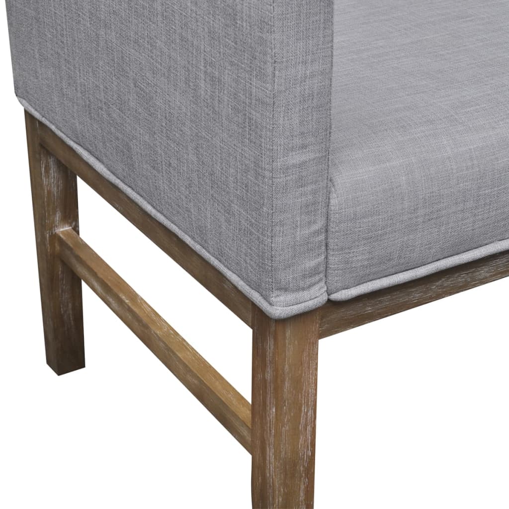 Bank Met Gevoerde Kussens Stof Rubberwood Lichtgrijs