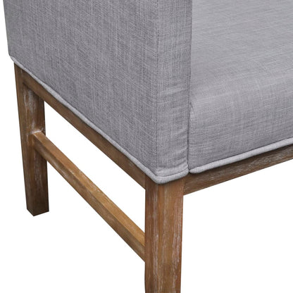 Bank Met Gevoerde Kussens Stof Rubberwood Lichtgrijs