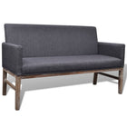 Bank rubberwood donkergrijs 140x65x85 cm
