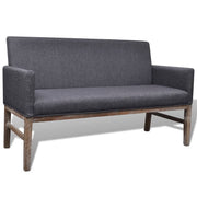 Bank rubberwood donkergrijs 140x65x85 cm