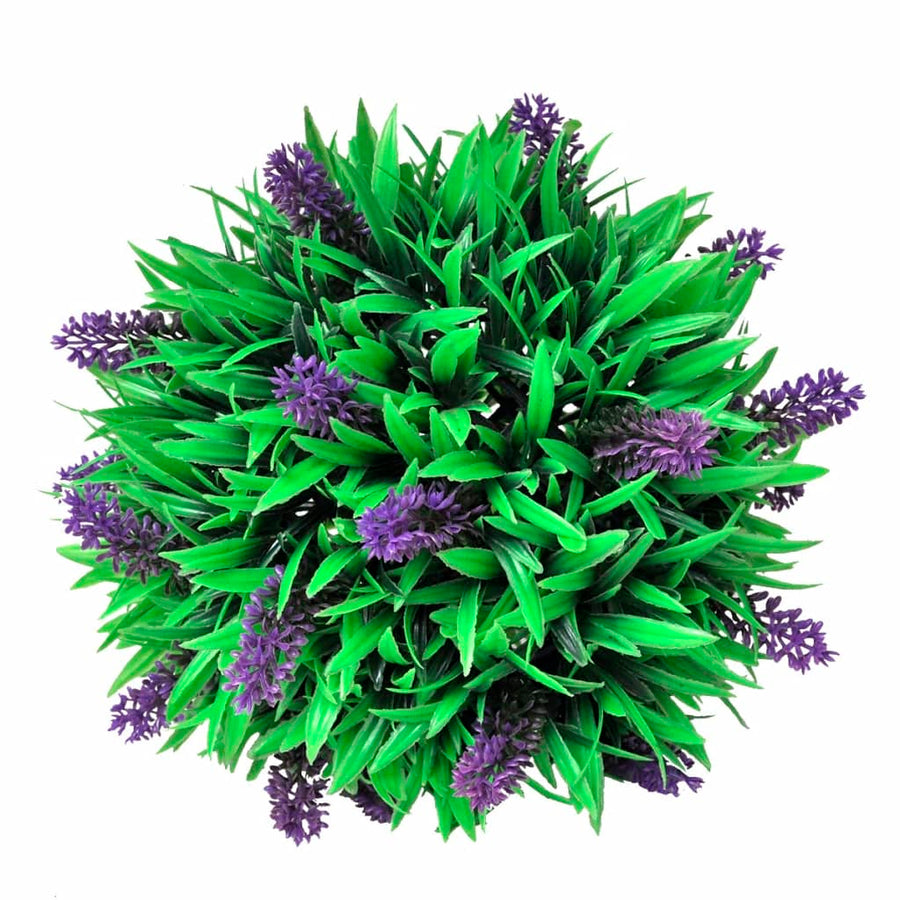 -Delige Kunstbuxussenset Bolvormig Met Lavendel 28 cm