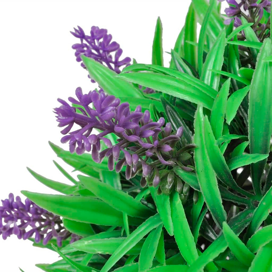 -Delige Kunstbuxussenset Bolvormig Met Lavendel 28 cm